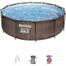 Каркасный бассейн BESTWAY STEEL PRO MAX Ротанг 366х100см, 9150л + фильтр-насос 2006 л/ч, лестница 56709 BW